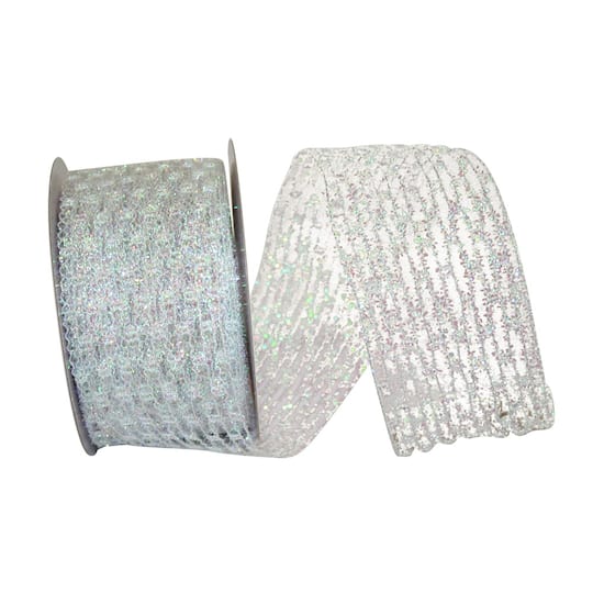 JAM Paper 2.5" x 10yd. Flex Net Stretch Metallic Wired Edge Mesh Ribbon